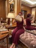 Ensemble en maille côtelée